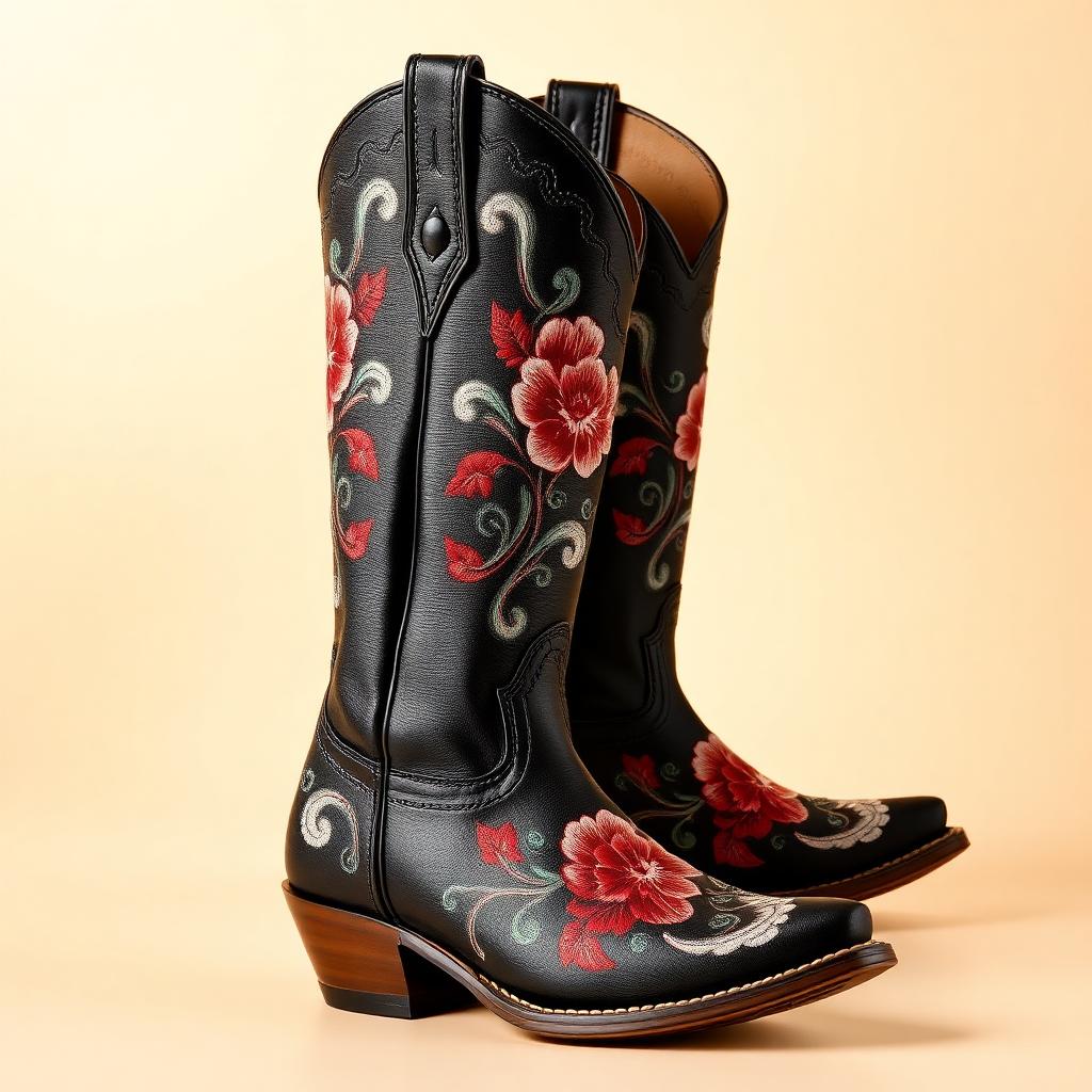 Floral Embroidered Boots